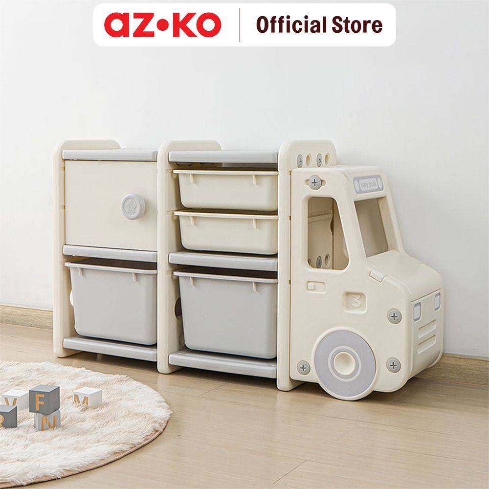 AZKO Stora Rak Penyimpanan Buku Playbin - Abu-Abu Rak Anak Lemari Kecil Tempat Mainan Bookcase Kids 