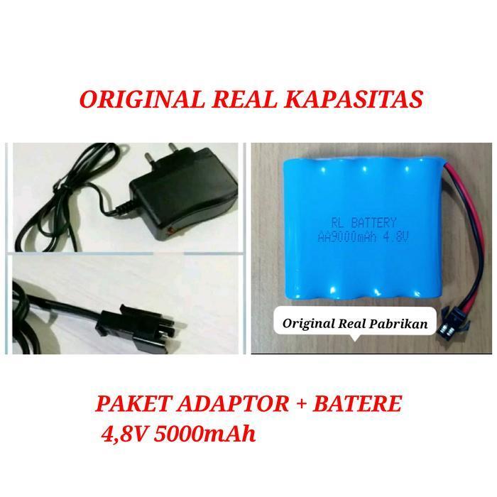 (PLAYPOP ID) Mobil remot RC Charger Batere Dan Baterai 4,8V Mainan Remote Control - PAKET 4,8V 5000
