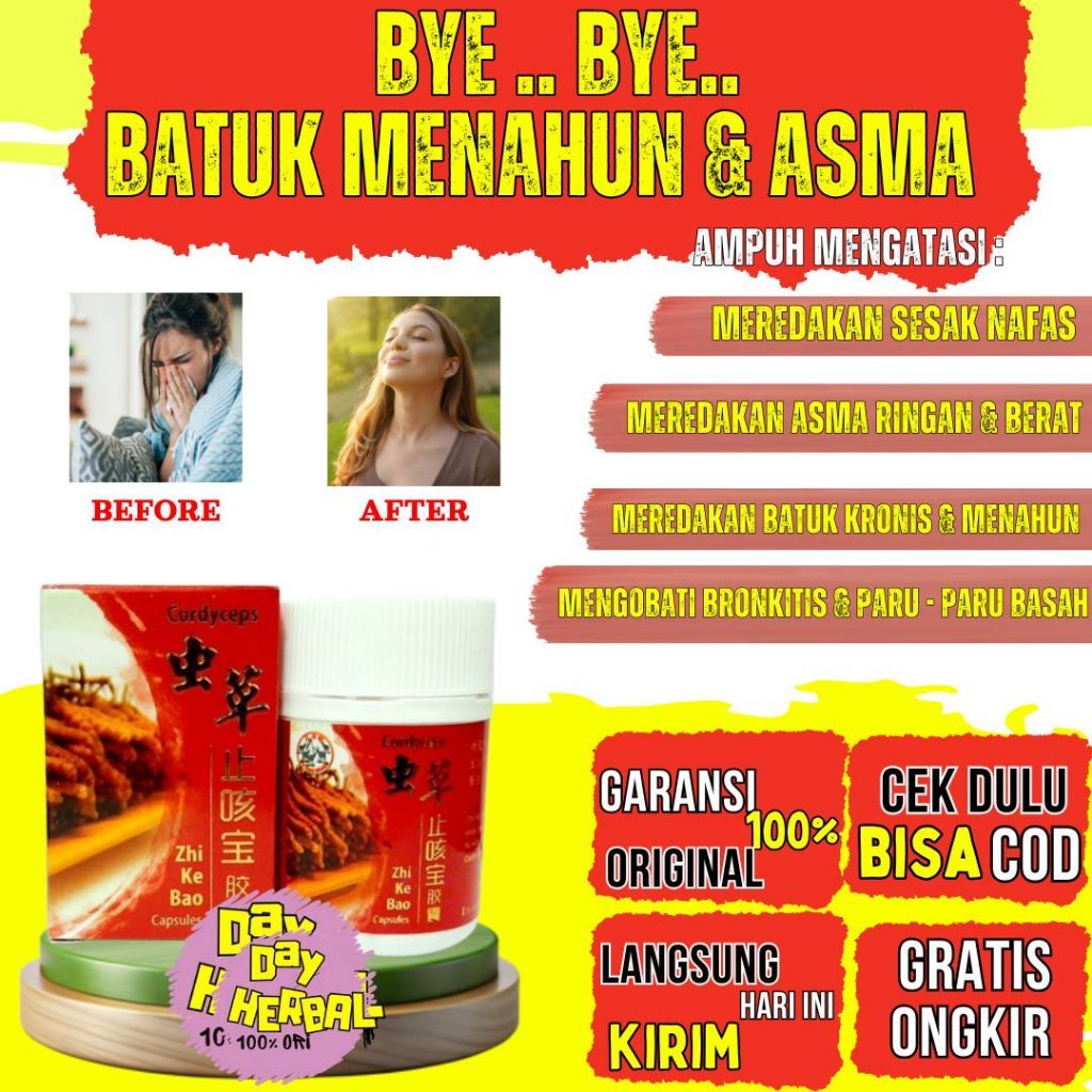 PROMO HERBAL NEW ORIGINAL COD | Cordyceps Zhi Ke Bao Obat Herbal Cina Asli Untuk Batuk Menahun Berda