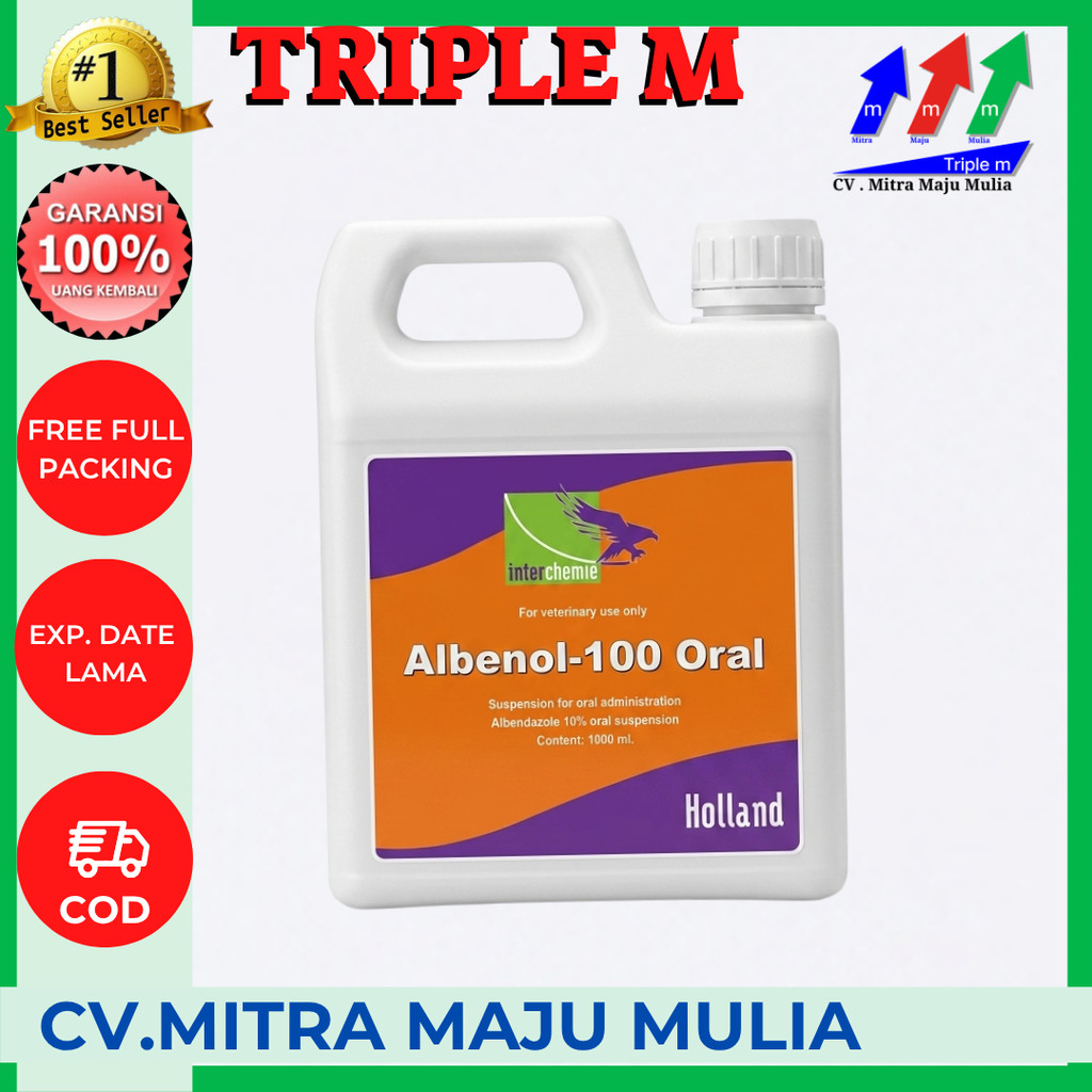 Albenol 100 Oral Albenol ORAL  Obat Cacing 1 liter 3M