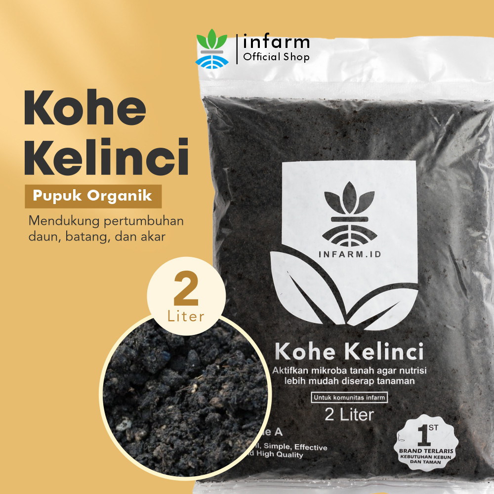 INFARM - Pupuk Kandang Kohe Kelinci 2 Liter, Pupuk kandang Organik Kualitas Super Tidak Berbau