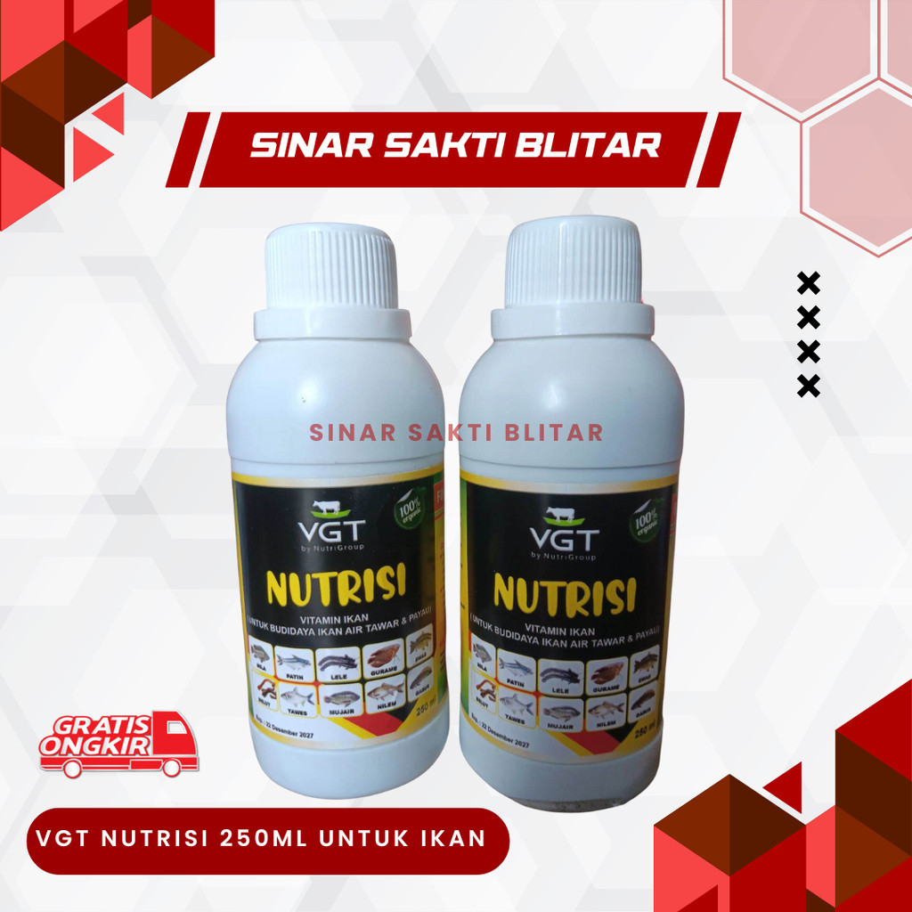 VGT Nutrisi 250ml Untuk Ikan - Nutrisi Organik Penggemuk, Mempercepat Pertumbuhan Ikan dan Udang