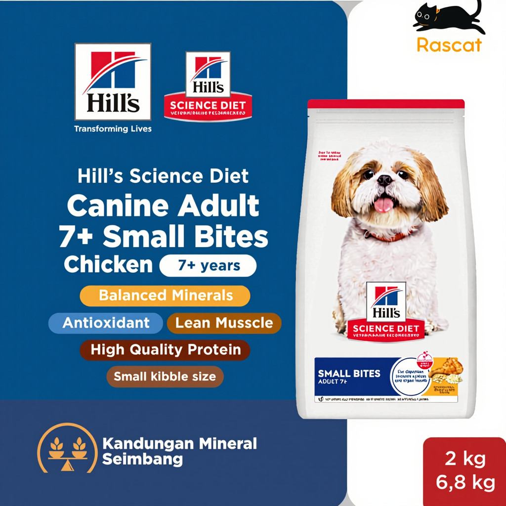 Hills Science Diet - Canine Adult 7+ Small Bites Chicken 2 Kg