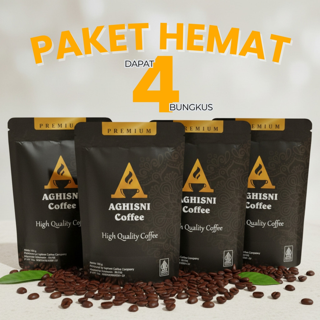 BUNDLING 4in1 - Kopi Bubuk Robusta Jawa | Aghisni Coffe – Strong, Bold & Fresh Aroma | Kopi Hitam Pr