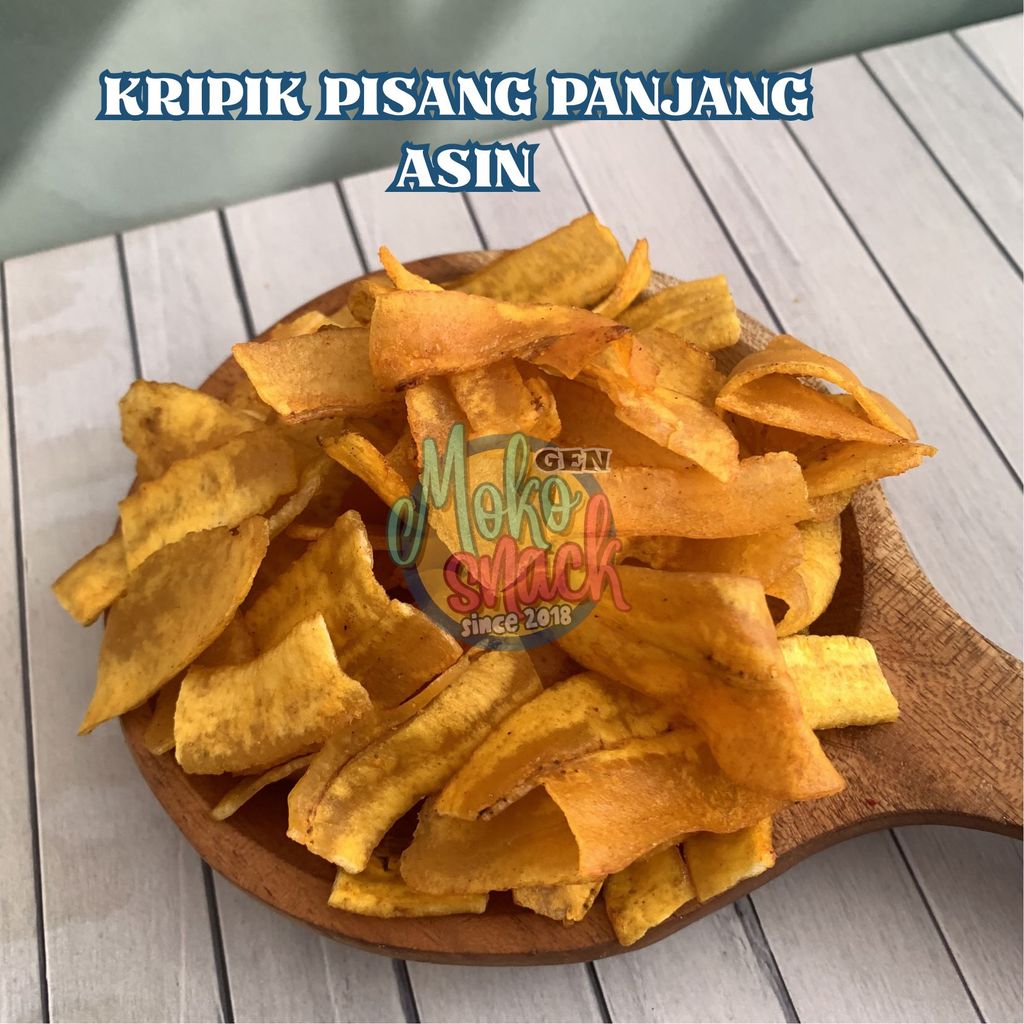 Snack Cemilan Kripik Pisang Panjang Asin 1 Kilo
