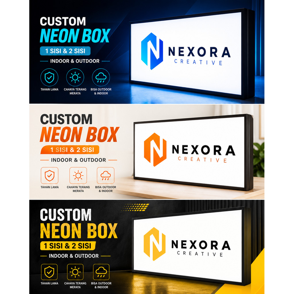CUSTOM NEON BOX | NEON BOX CUSTOM  | 1 Sisi dan 2 sisi | INDOOR & OUTDOOR