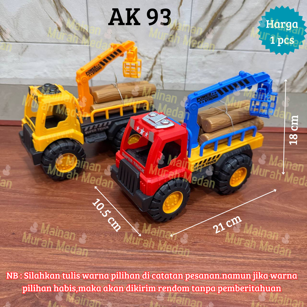 Mainan Truck Derek Muatan Kayu - Mainan Anak Truck Derek Kayu / Mainan Truk Anak