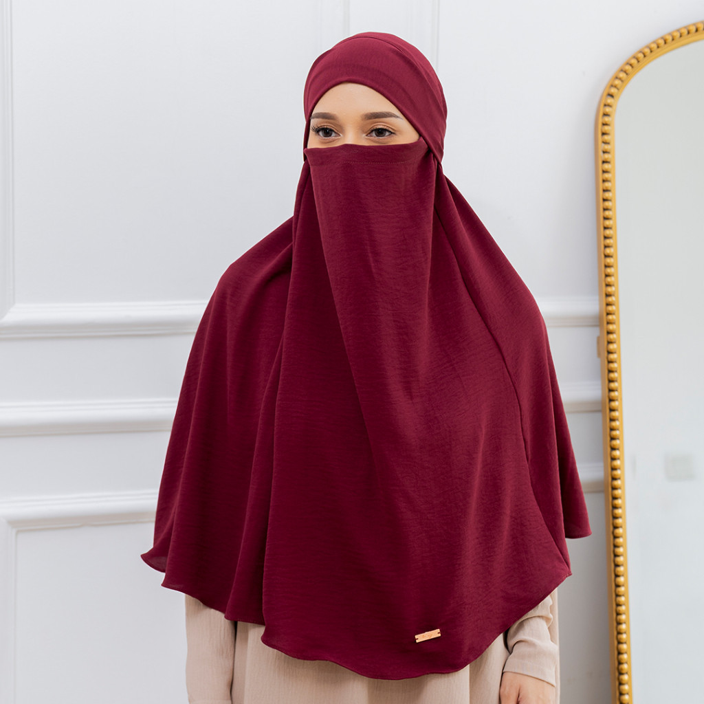 FERIDNORO Lozy Hijab - Halima French Khimar (Hijab Umrah Cadar Syari Multifungsi)