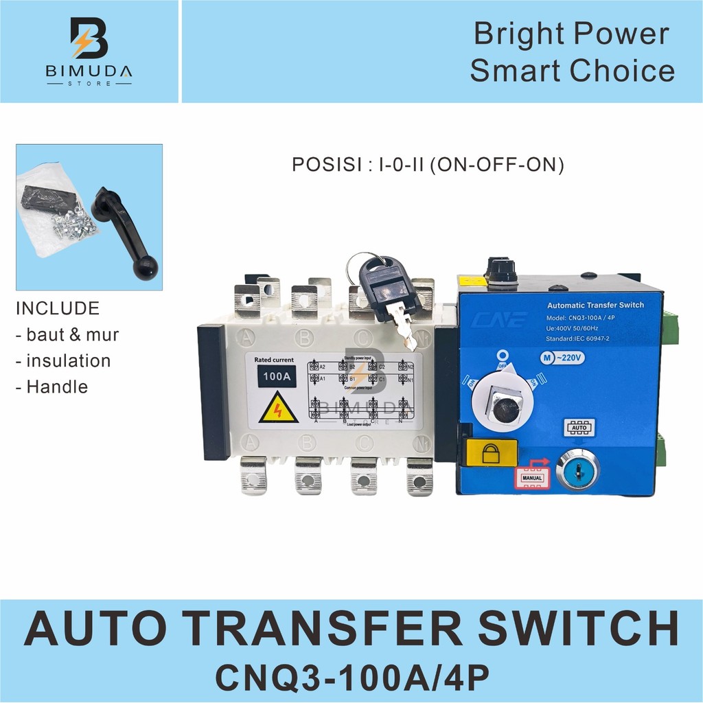 CNQ3-4P ATS AUTO TRANSFER SWITCH / MOTORIZED OHM SAKLAR 100A 4P