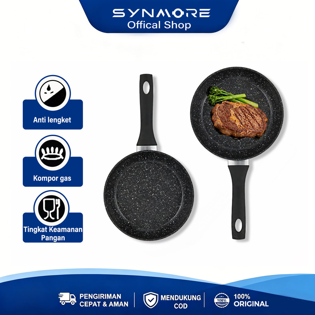 Synmore Wajan datar anti lengket/Wajan penggorengan datar anti lengket ukuran 26cm