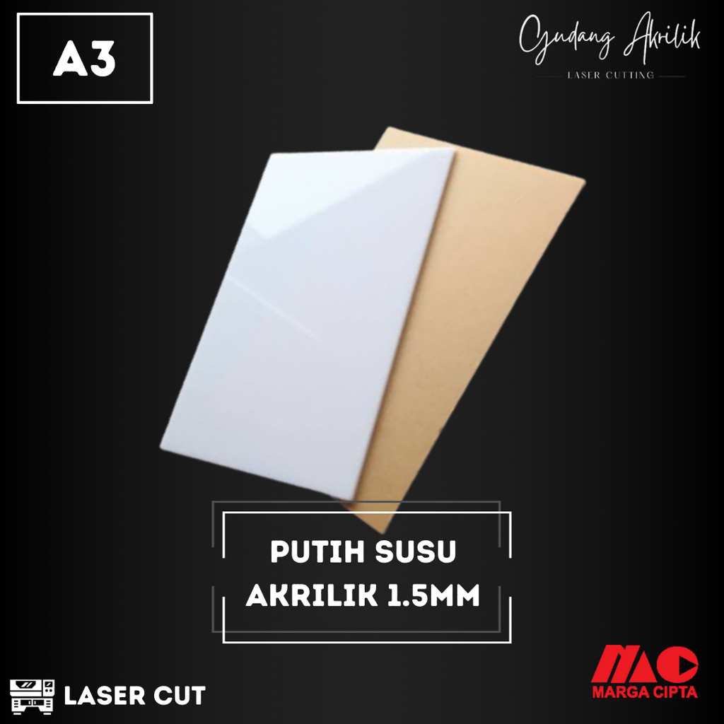 Akrilik Putih Susu A3 1.5mm
