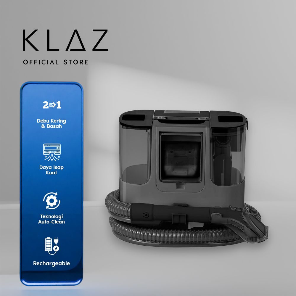 Klaz Vacuum Cleaner Wet & Dry Cordless 6 KPa - Hitam Penyedot Debu Vakum Alat Sedot Debu Alat Pember
