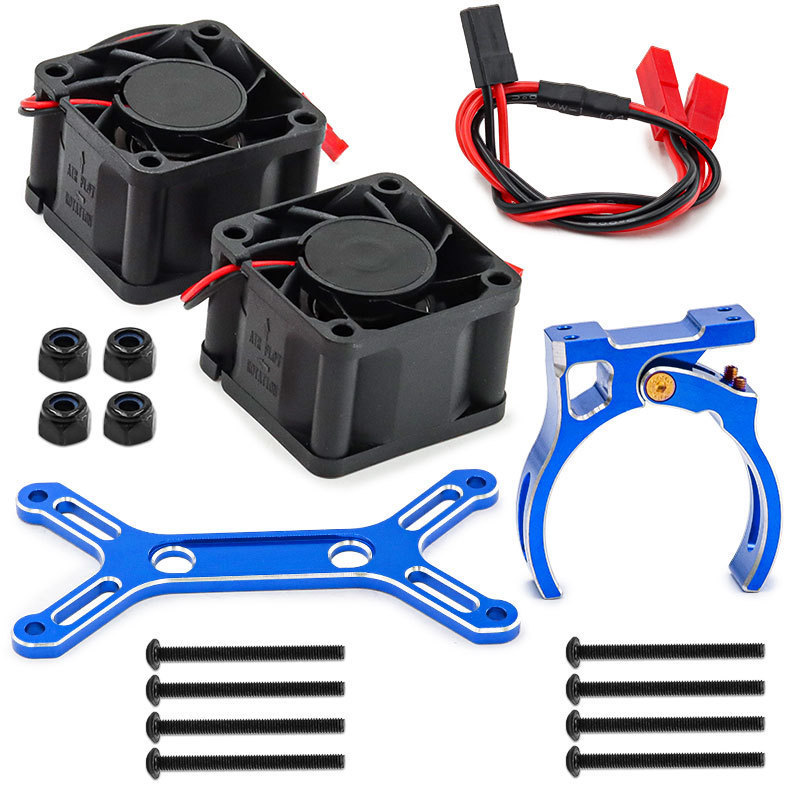 Metal Dual Cooling Fan 4985 1717 Motor Heat Sink for 1/5 Traxxas X-Maxx 6S 8S Arrma KRATON Outcast R