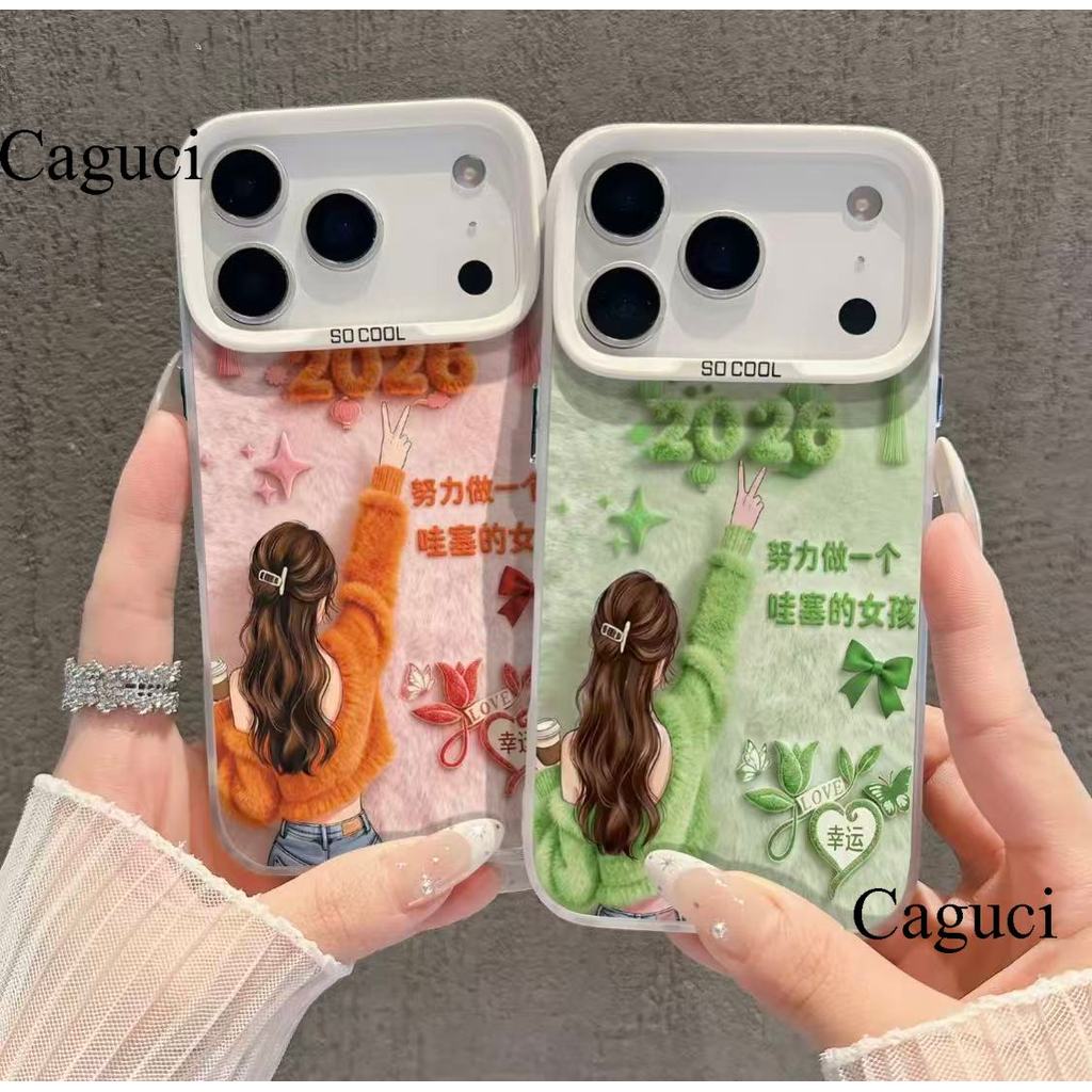 Lucu Kartun Beruntung gadis Penopang Casing HP Untuk Redmi 12 12C Note 13 PRO Note 12 9 13 5G  8 8 P