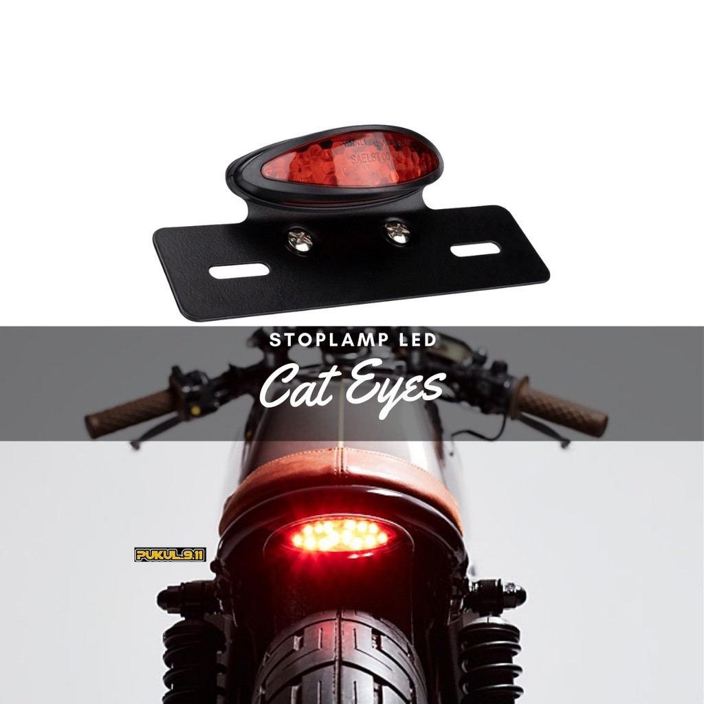 Stoplamp LED Cat Eye W175 XSR155 SR400 Benelli Taillight Chopper Flattracker