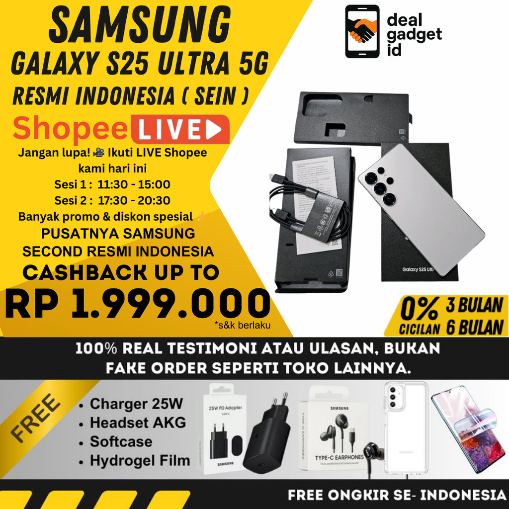 SEIN | SAMSUNG GALAXY S25 ULTRA 5G & S24 ULTRA 5G 12/1TB 12/512GB 12/256GB SECOND RESMI INDONESIA | 
