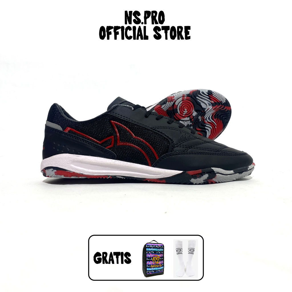 Sepatu Futsal Ortuseight Jogosala Vanquish Grade Kw Premium Hitam Logo Merah