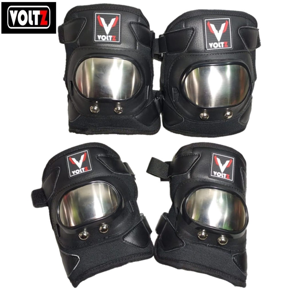 Dekker Deker Mini Pendek Half VOLTZ Besi Stainless Protector Biker Motor Kuat untuk siku lutut---