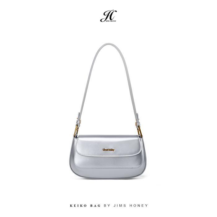 Jims Honey - Keikoo Bag - Tas Selempang Wanita Kulit - Silver