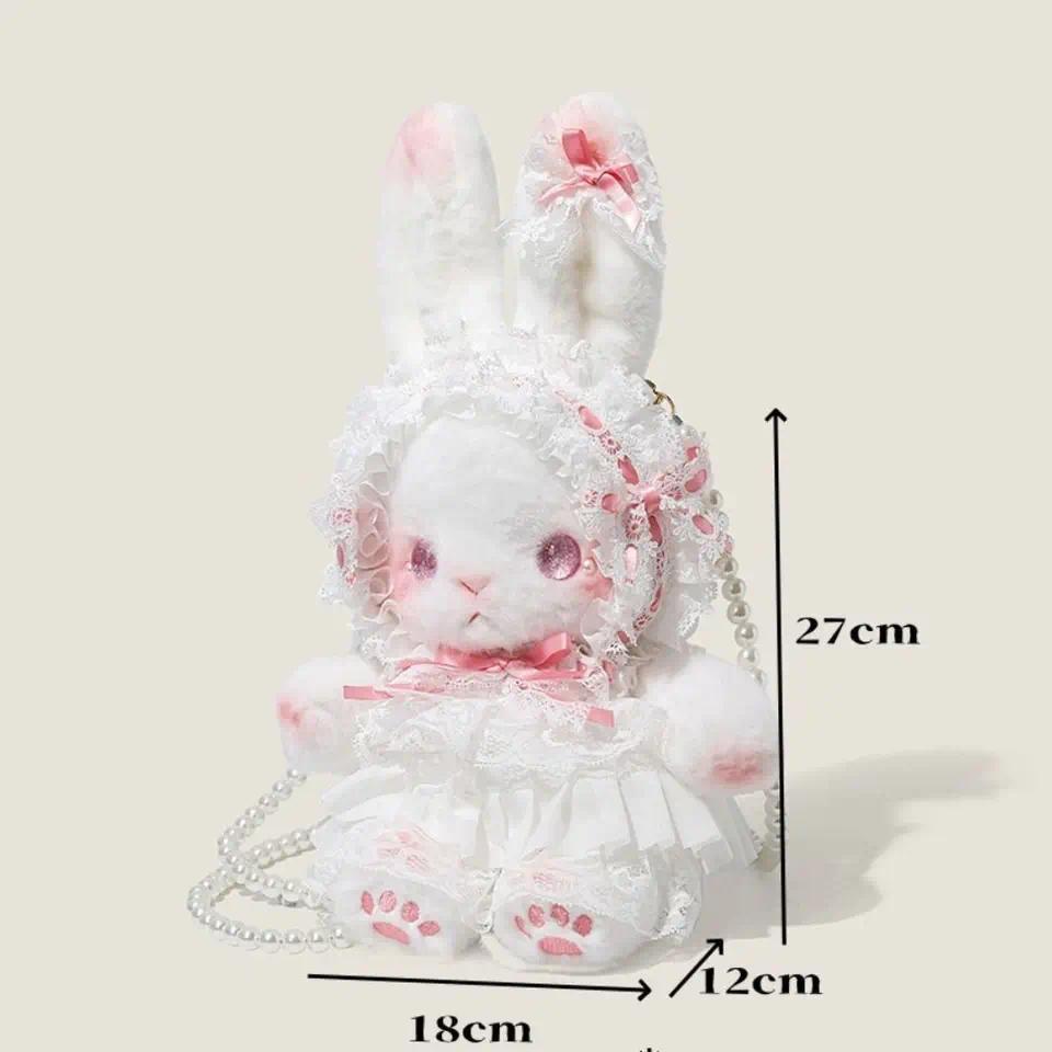 New Bunny Bag Princess Lolita Crossbody Bags Sweet Pearl Chain Purse