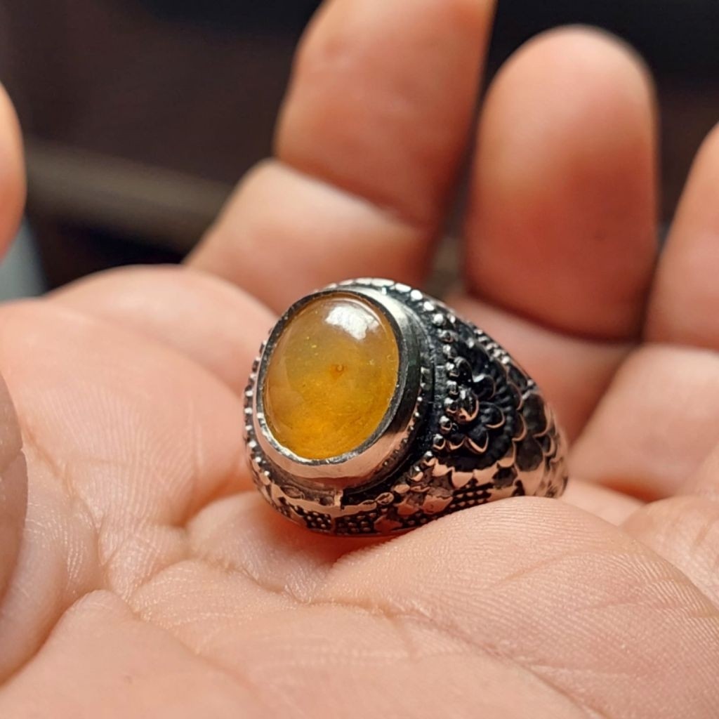 Cincin batu permata yellow safir 11mm 12mm sapphire afrika
