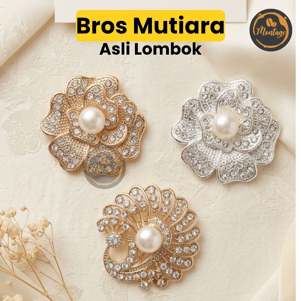 Bros Mutiara Air Tawar 100% Original - Bros Elegan Premium Hijab - Bros Mutiara Asli Lombok Terbaik