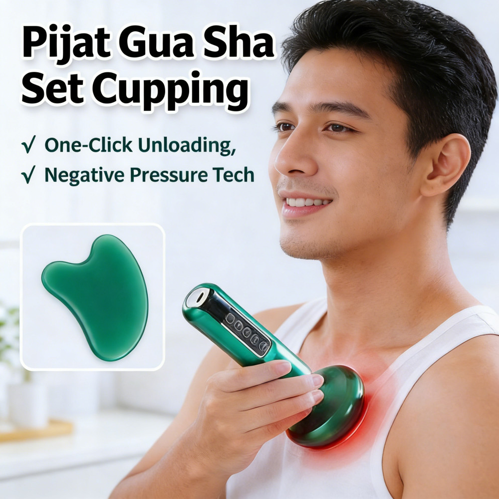 Alat Pijat Elektrik Gua Sha Cupping Therapy Set / Guasha Elektrik Alat Elektrik