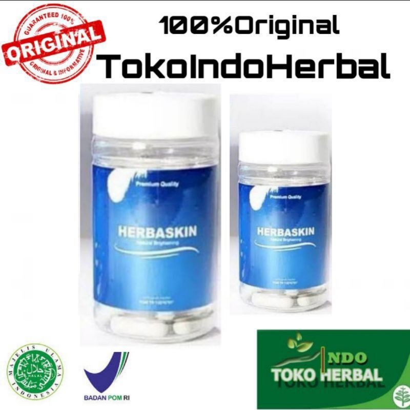 Terlaris | Kemasan tanpa box (Asli BPOM) HERBASKIN - Herbaskin Asli Kapsul Pemutih isi 50 Herbaskin 