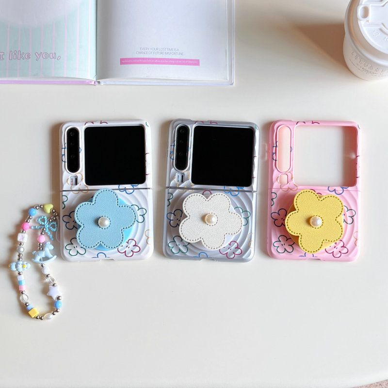 Casing ponsel lipat untuk Huawei Pura X Boyang Design Line bunga braket magnetik gelang casing ponse