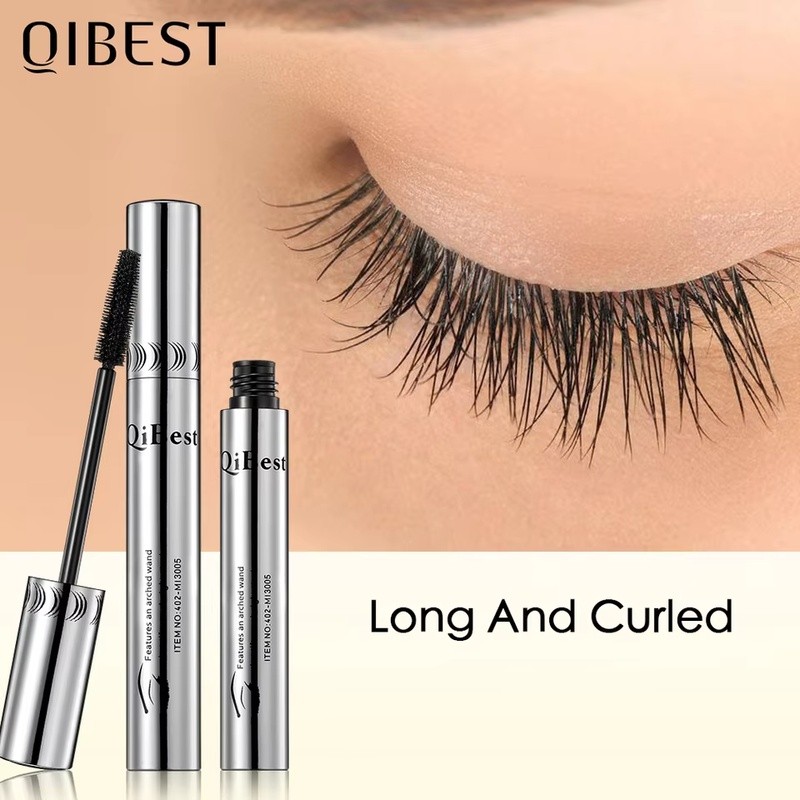 QIBEST Waterproof Maskara Black Eye Makeup Rimmel 4D Eyelash Cosmetics Curling Maskara Tebal Bulu Ma