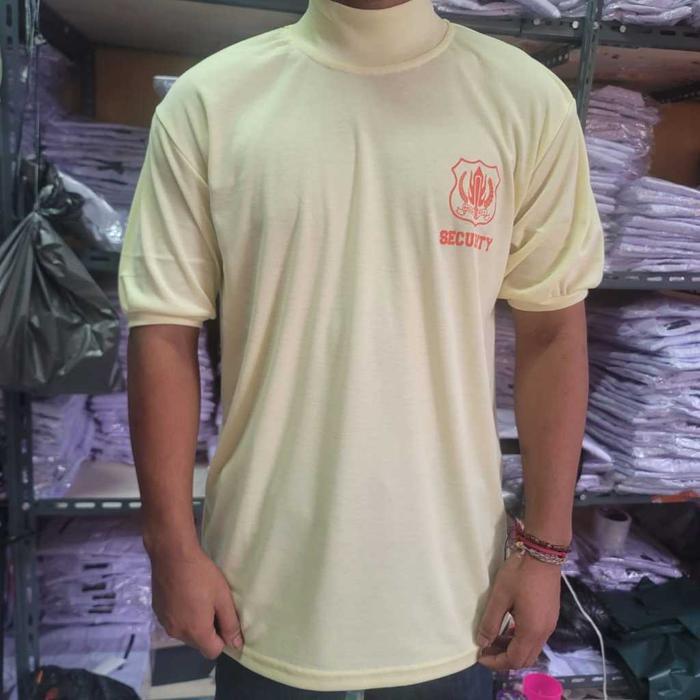 terkini  Kaos Security Satpam Kerah Tinggi Terbaru - Warna Coklat, Navy, Hitam - Baju Leher Panjang 
