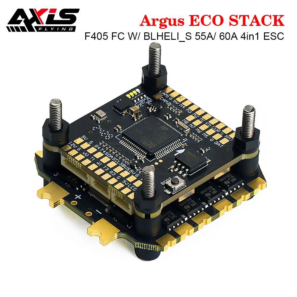 AxisFlying Argus ECO STACK F405 Flight Controller W/ BLHELI_S 55A/60A 4in1 ESC 4-6S 30X30mm for RC F