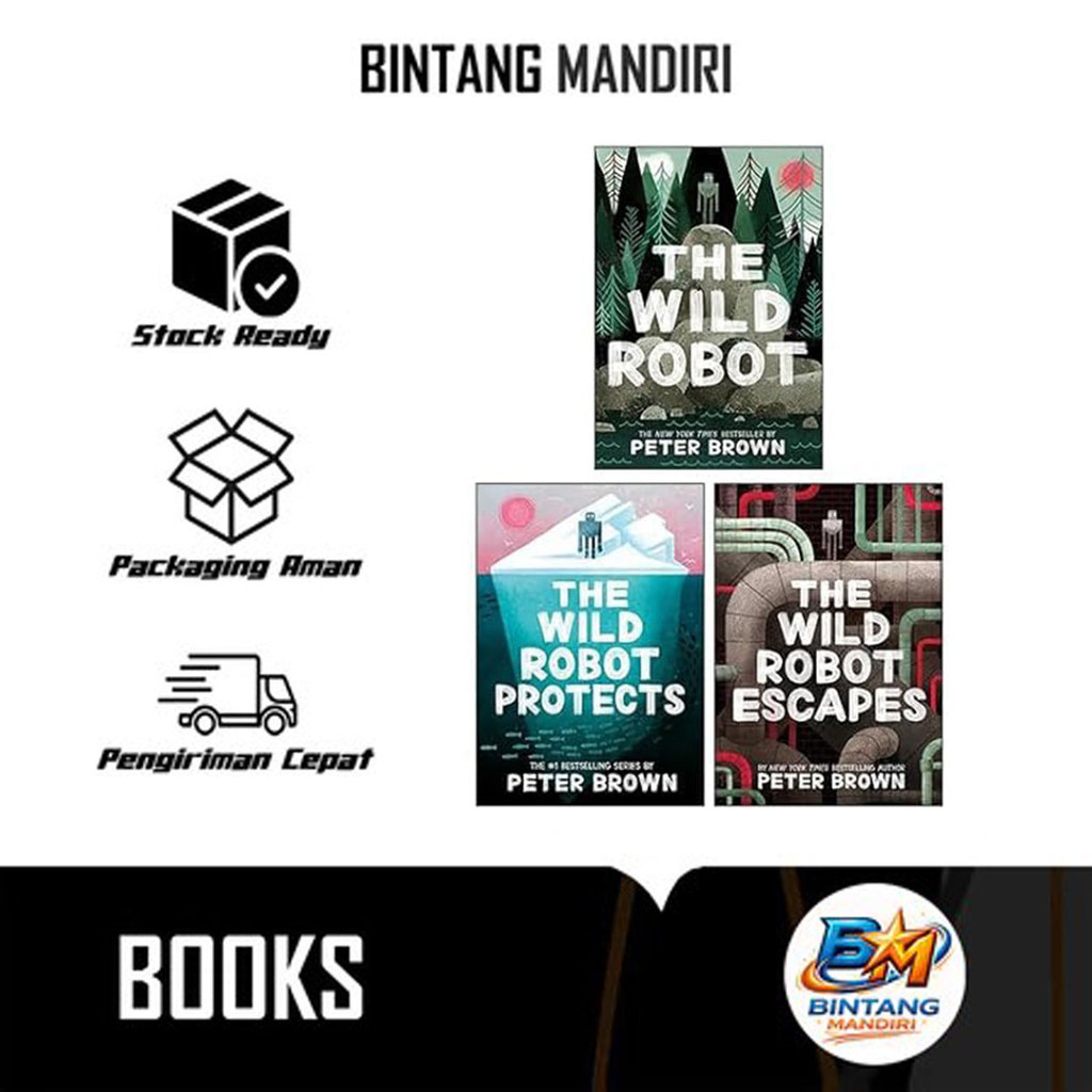The Wild Robot Series 3 Books Collection Set By Peter Brown (The Wild Robot, The Wild Robot Escapes,