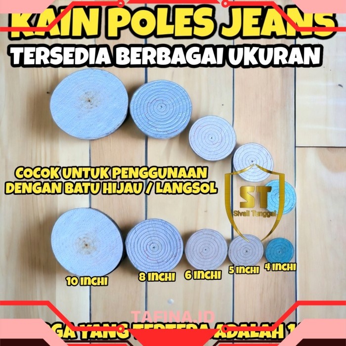 ORIGINAL KAIN POLES JEANS 8" INCH × 2CM | 10" INCH x 2.5cm POLES LOGAM, BESI STAINLESS COCOK DENGAN 