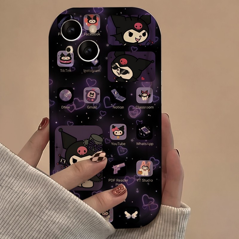 Casing iPhone Redmi Latar Ungu Bintang Hati Untuk iPhone 16 15 14 13 12 11 Mini Pro E MAX Untuk Redm