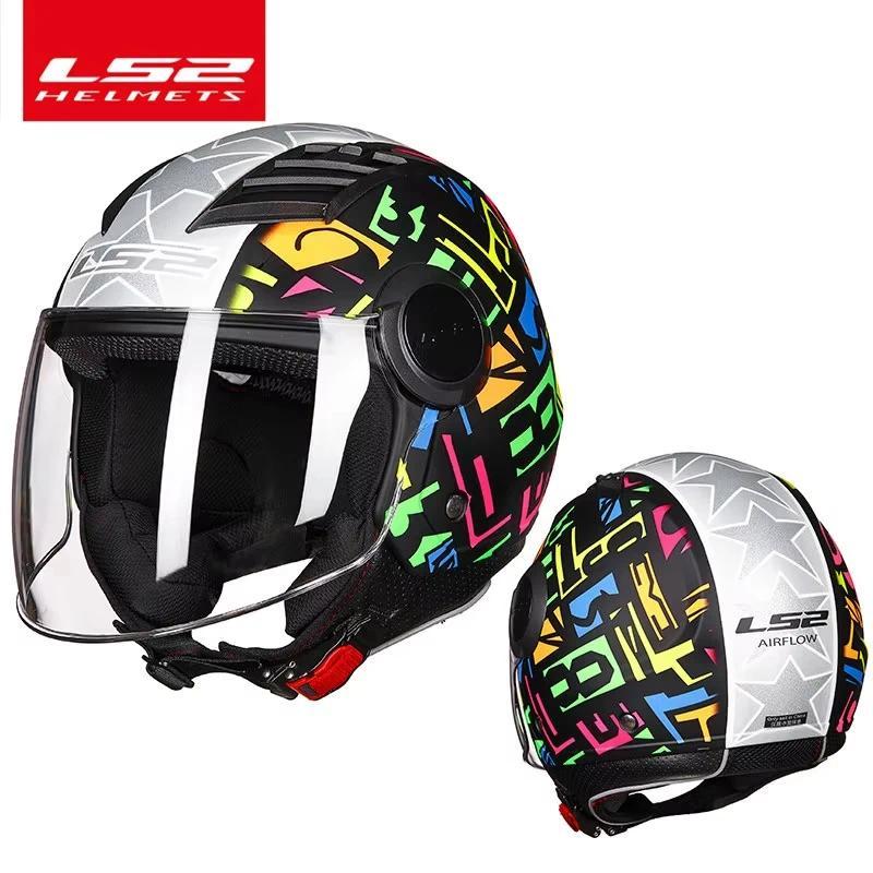LS2 Original Motorcycle Helmet LS2 OF562 Airflow 3/4 Open Face Helmet Jet Scooter Half Helmets Motor
