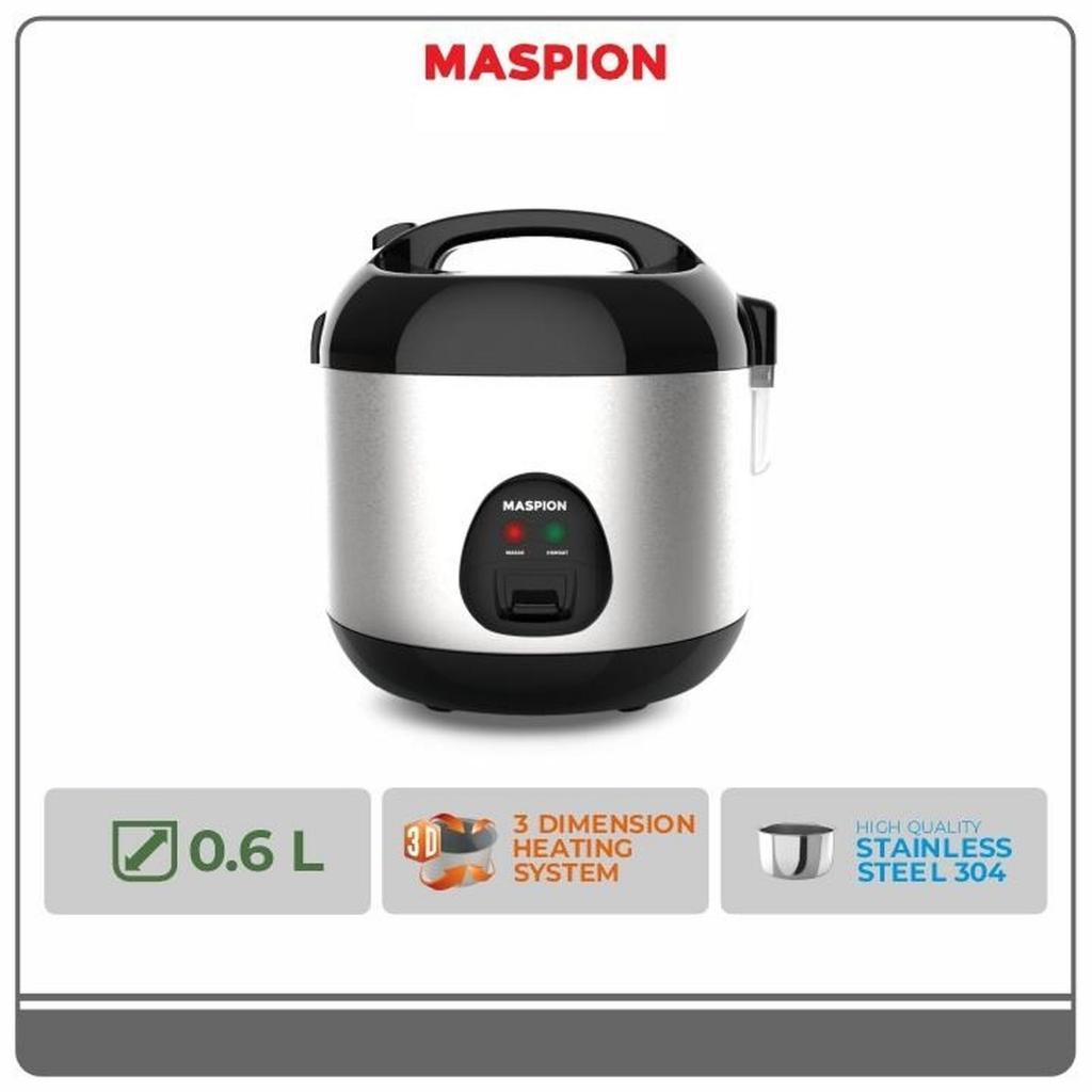 Maspion Rice Cooker Magic Com 0.6 Liter MRJ-0623 BSSS SS 304 Penanak Nasi MRJ0623BSSS | X4