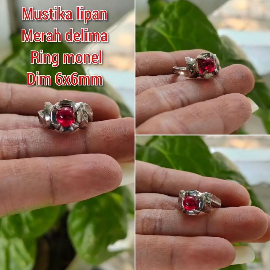 CINCIN WANITA CEWEK MUSTIKA LIPAN MERAH DELIMA RING MONEL CEWEK