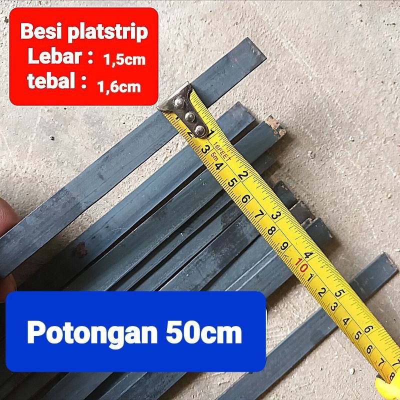 Plat Strip Besi Ukuran 1,5 Cm Tebal 2 mm / Plat Baja Tebal Dekorasi Murah