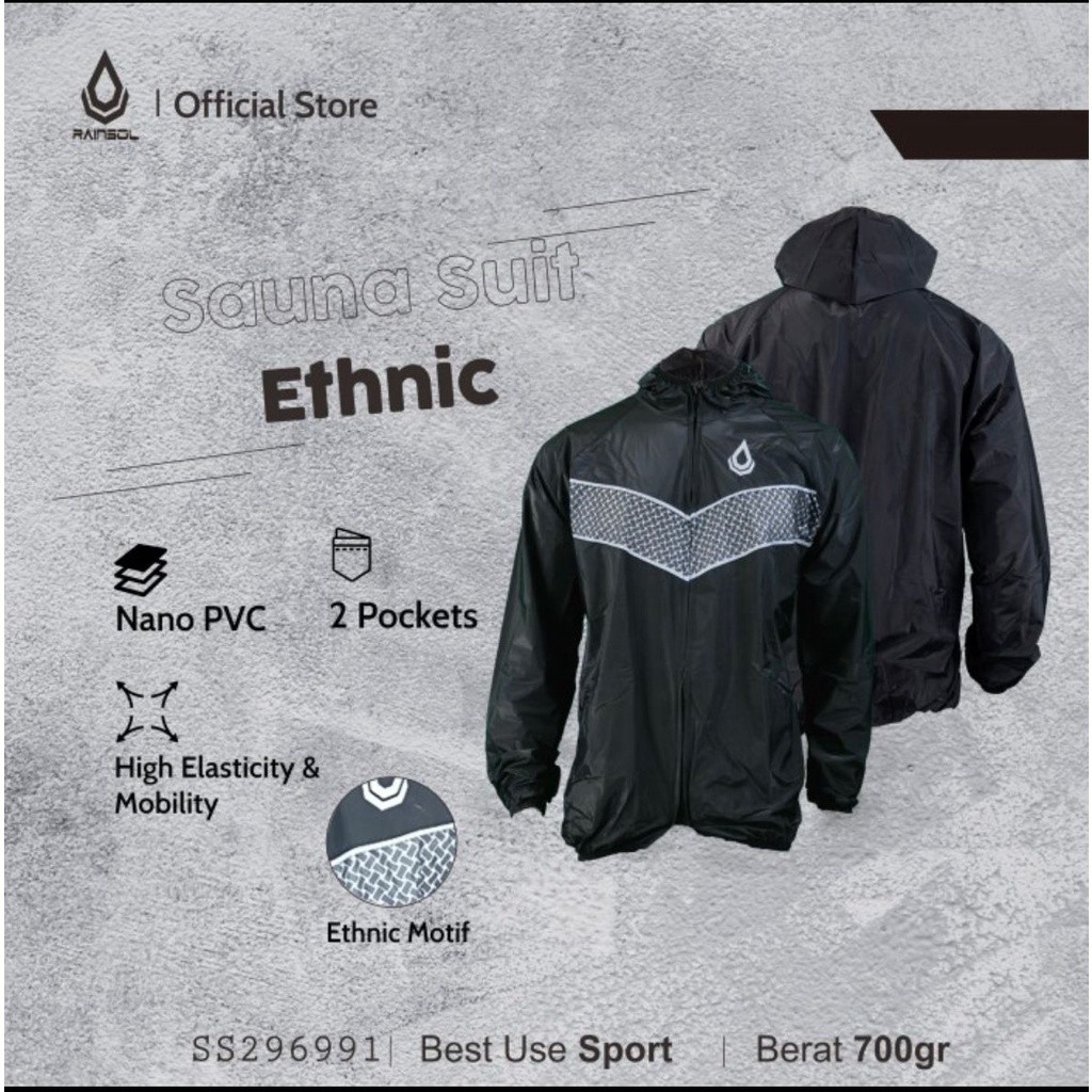 GROSIR Sauna Suit Rainsol Ethnic | Baju Sauna | Jaket + Celana Sauna | Full Resliting