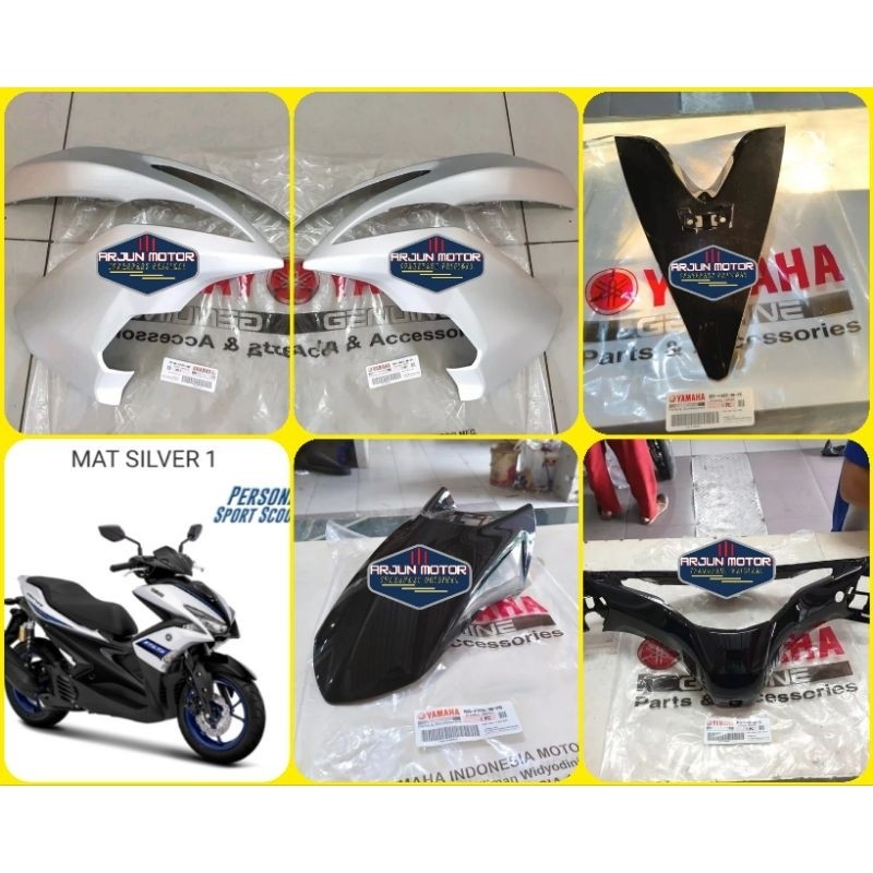 cover body halus,bsgian depan 5PC AEROX155 AEROX 155  hitam silver original yamaha