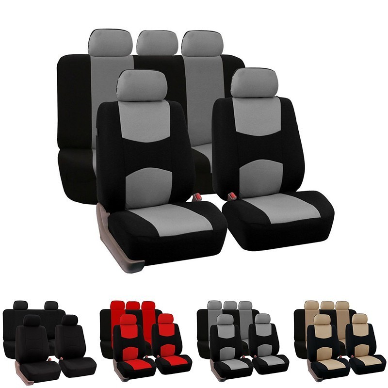 Sarung Jok Mobil Sedan 9pcs Cover Jok Mobil Kain Universal Full Set