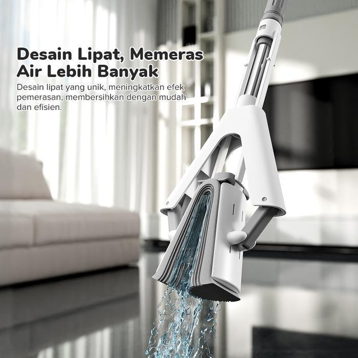 COOGER Sponge Mop Alat Pel Busa Peras Lipat Otomatis Pel Spons PVA Cepat Lunak Pel Penyerap Air Prak