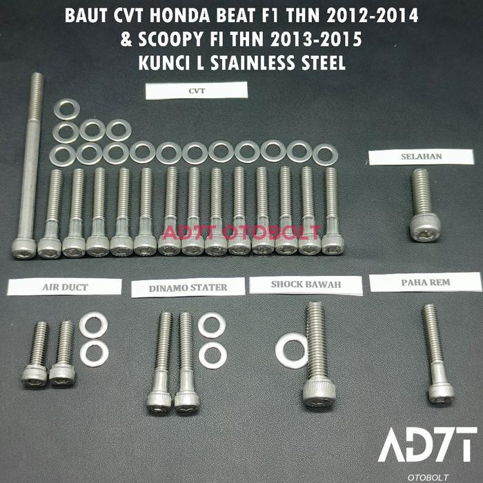 Baut CVT Honda Scoopy FI THN 2013-2015 Kunci L Stainless Steel - SET CVT