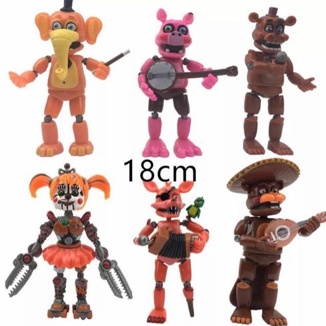Figure fnaf full altikurasi freddy five nights 6pc topper kue game fnaf figur mainan security breach