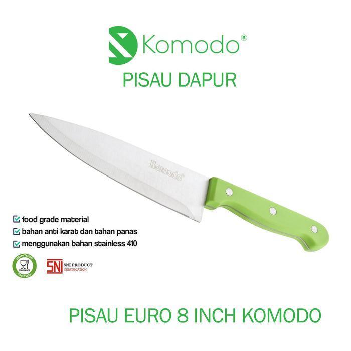 KOMODO PISAU DAPUR KNIFE STAINLESS STEEL EURO 8 INCH - KOMODO-105-EURO8IN