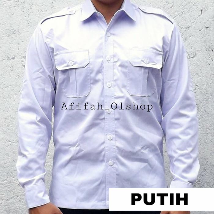 Kemeja seragam PDH PDL lengan panjang putih ENZINO SPORT - Putih, M