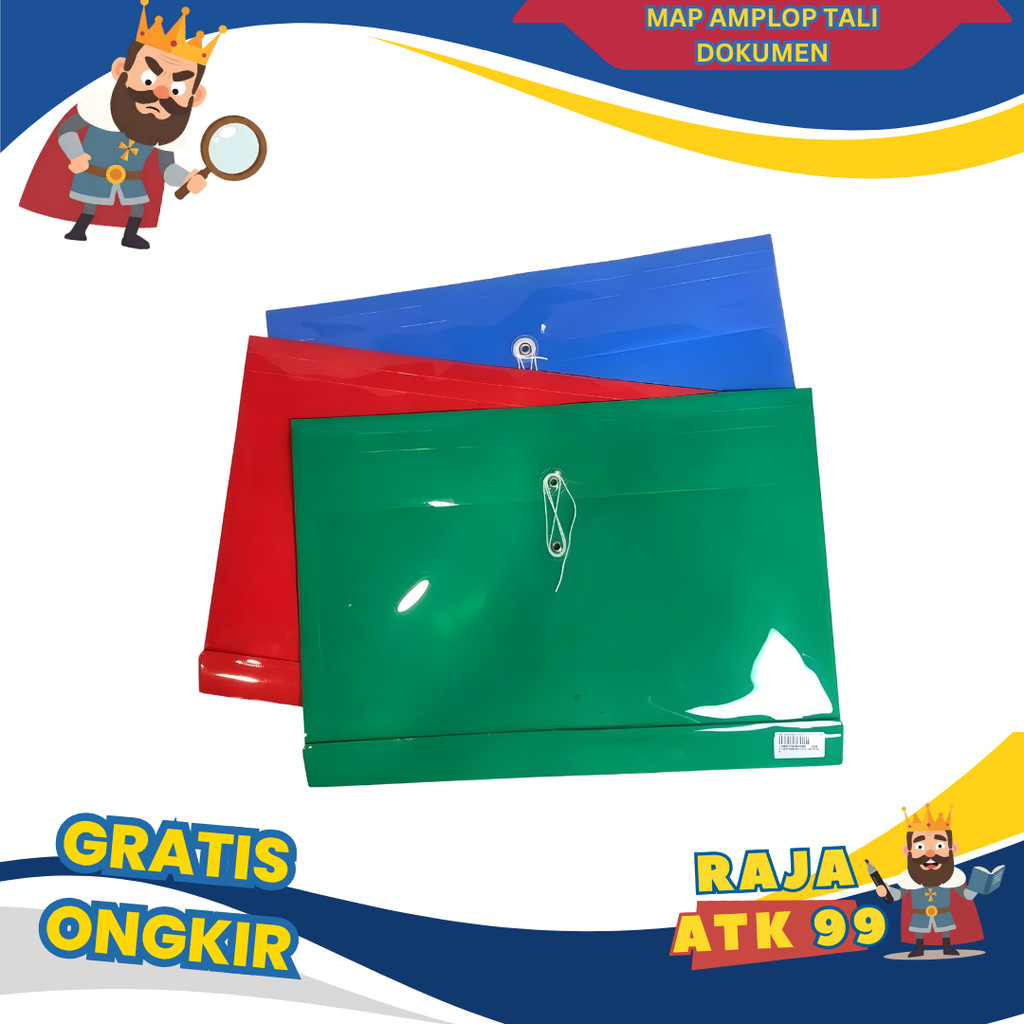 Map Amplop Tali Dokumen Plastik FC Berwarna Horizontal / Landscape - SATUAN SHRAJ