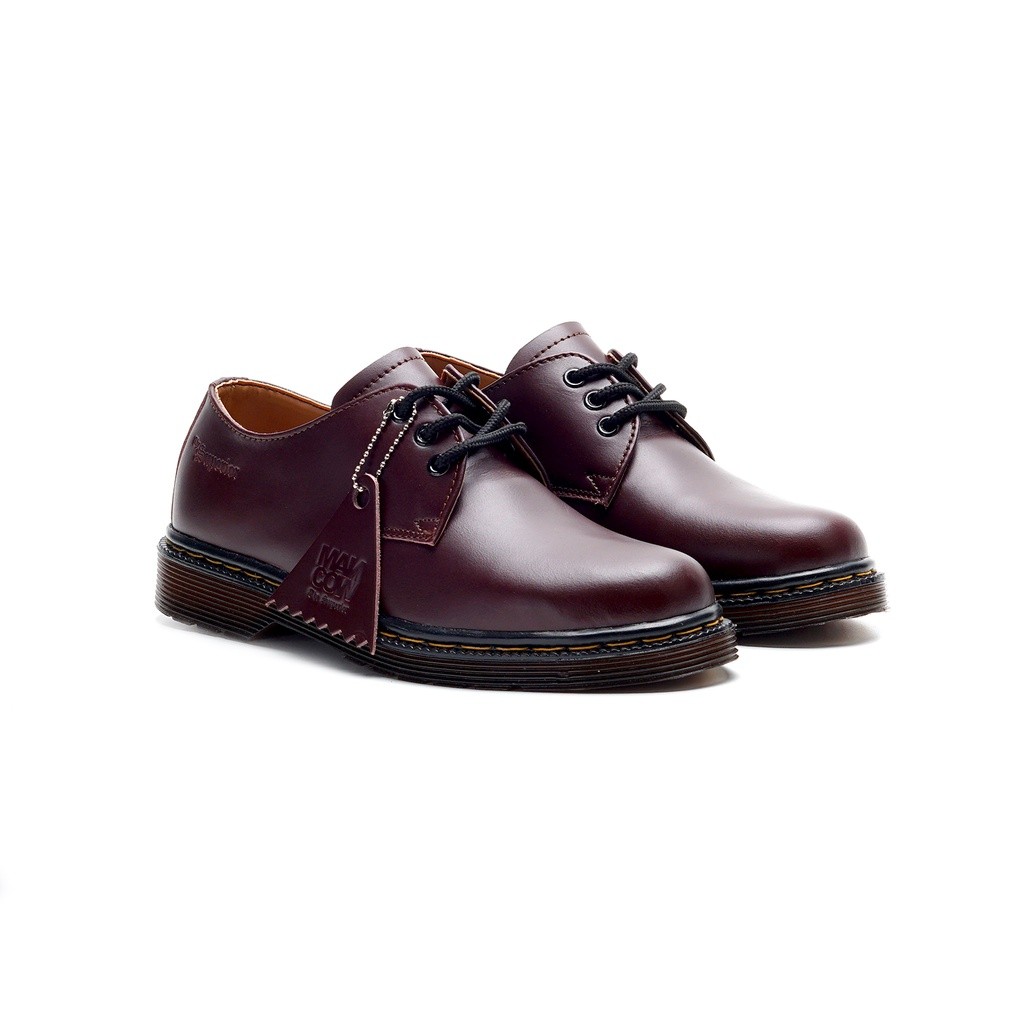 Mancow - Low Boots Maroon - Sepatu Formal Pria Wanita Original Kulit Asli