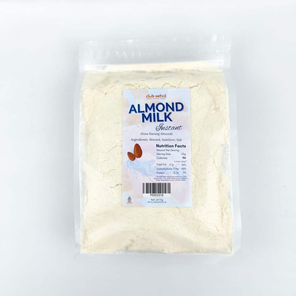 Almond Milk Instant 1Kg Club Sehat | Susu Almond Bubuk Vegan Dairy Free Hemat Besar